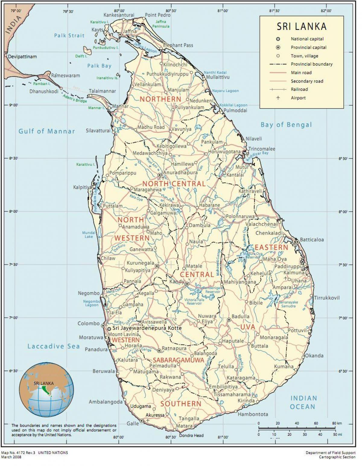 Sri Lanka gốc, bản đồ
