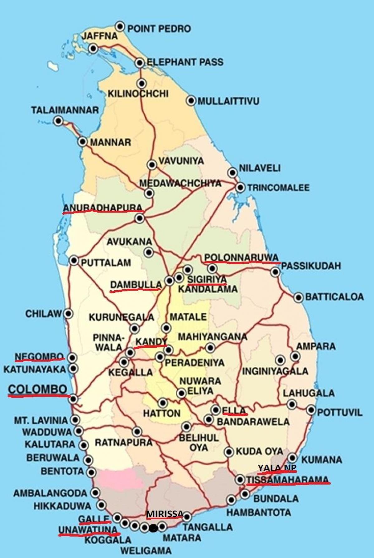 ella bản đồ Sri Lanka