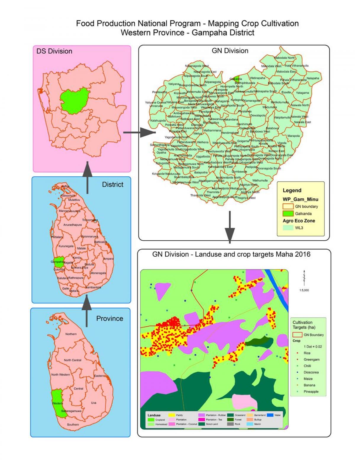 bản đồ của gn bộ phận bản đồ Sri Lanka