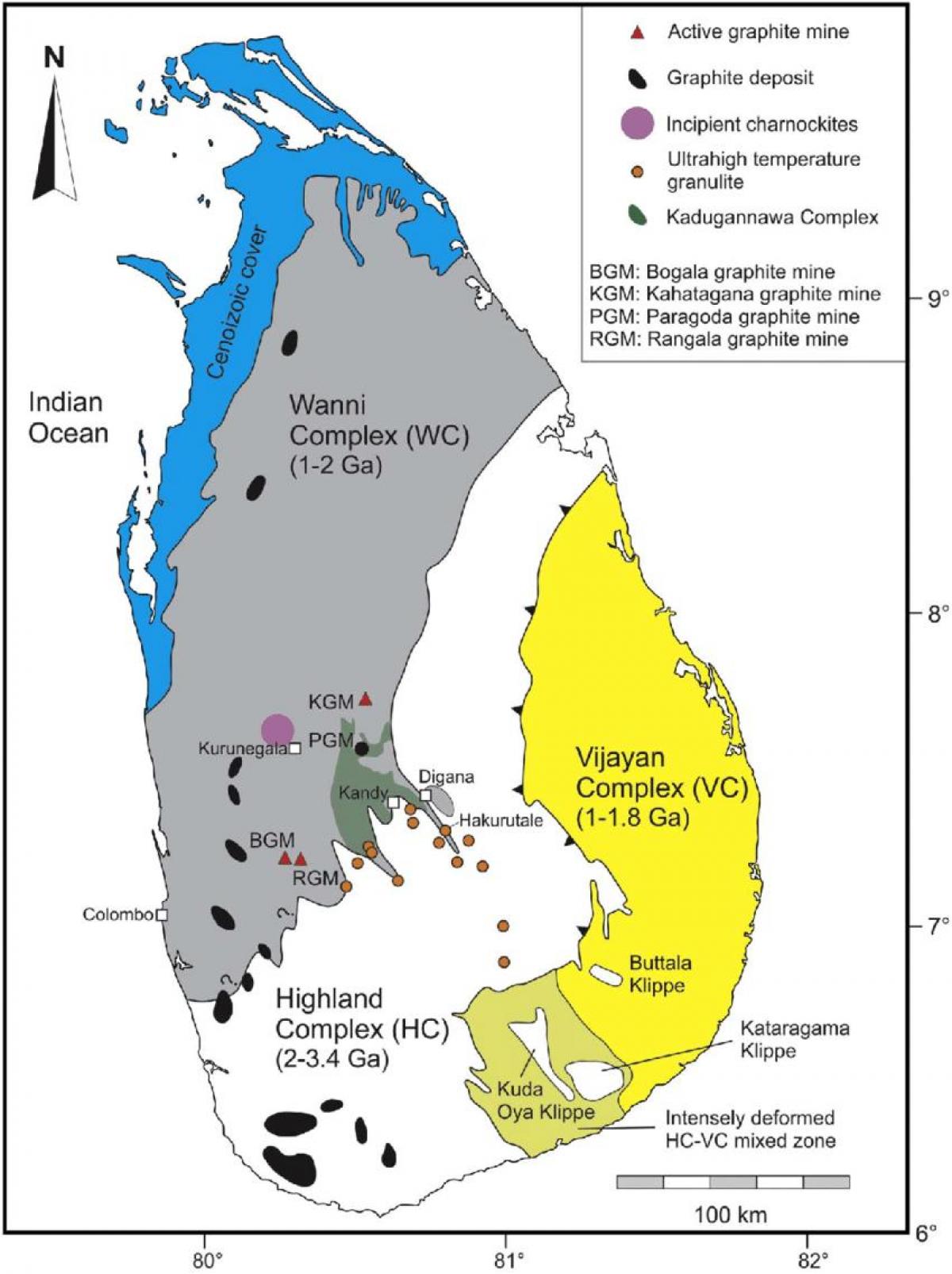 bản đồ của khoáng chất ở Sri Lanka