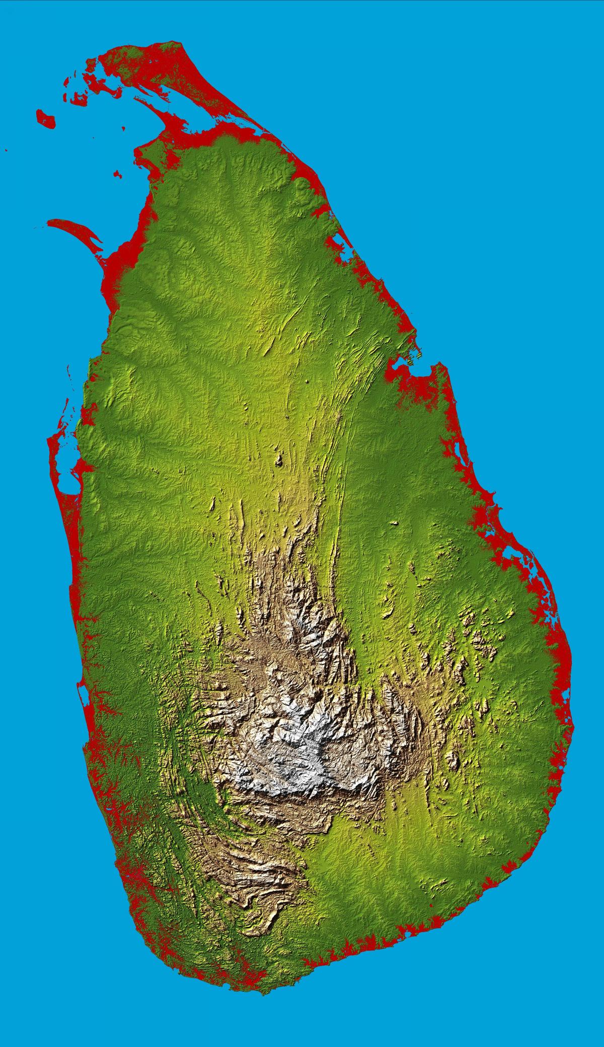 bản đồ của Sri Lanka 3d