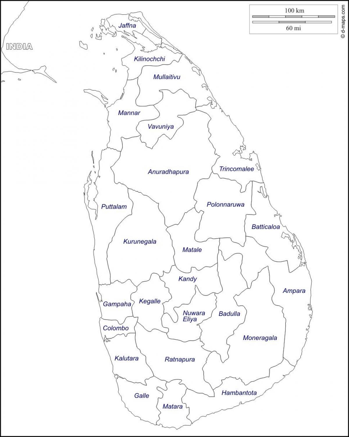 Sri Lanka bản vẽ bản đồ