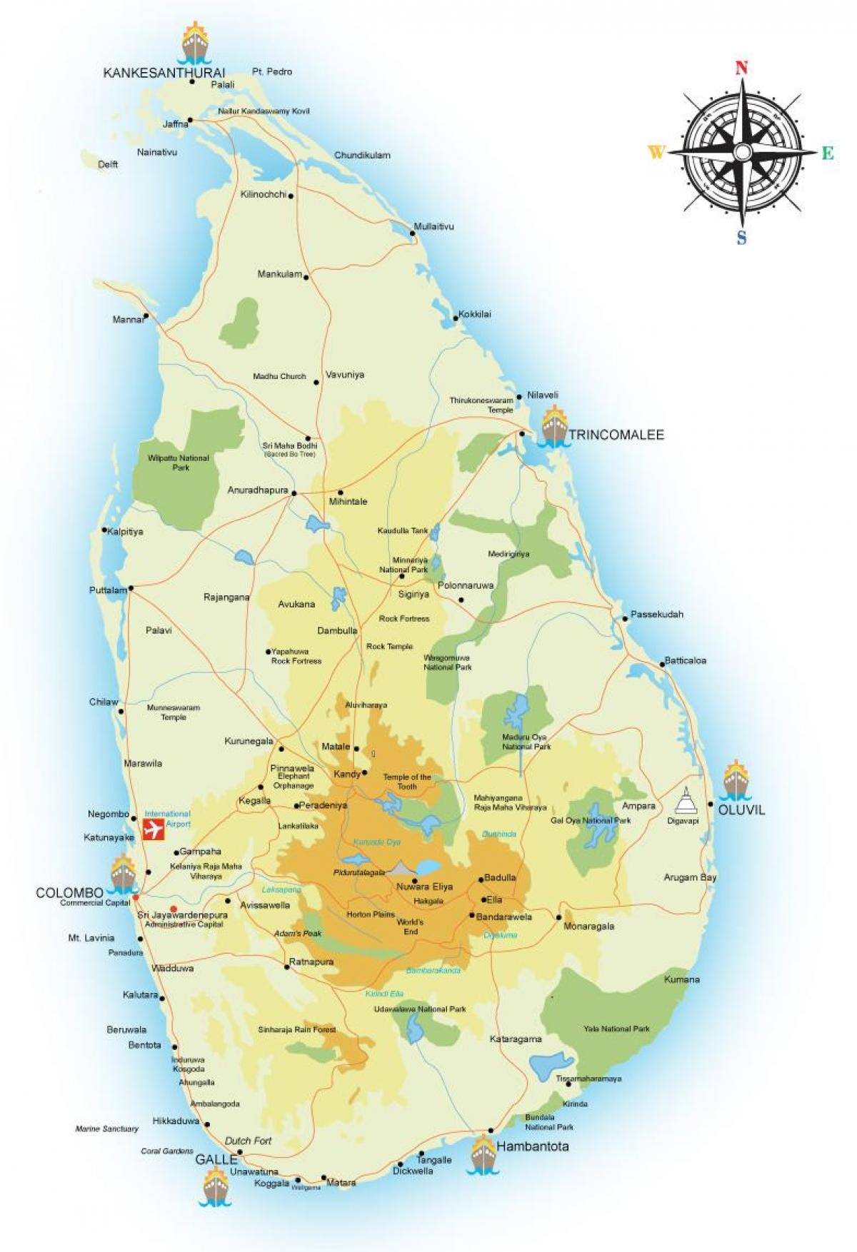 bản đồ của Sri Lanka cổng