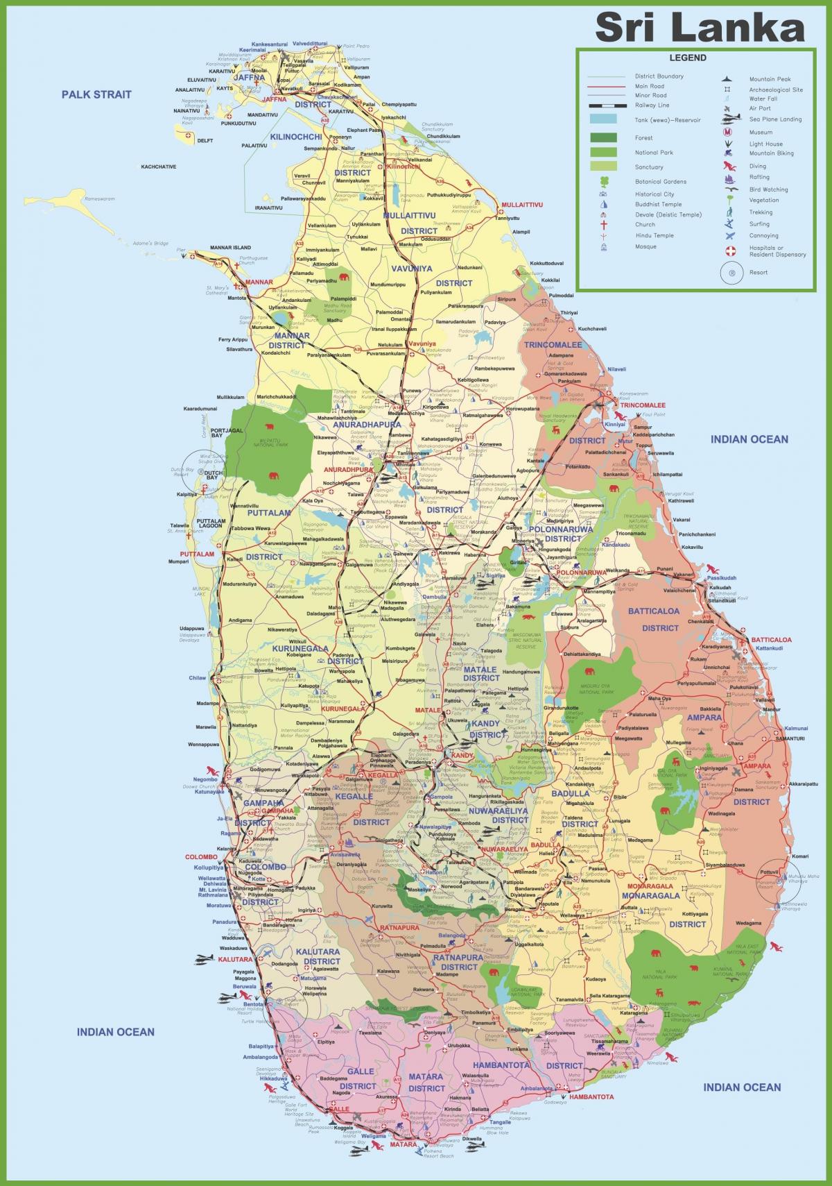 bản đồ của Sri Lanka làng