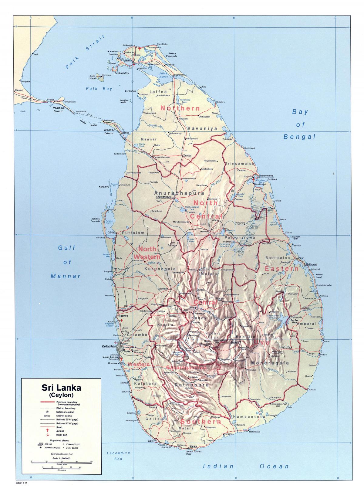 bản đồ của Sri Lanka với thành phố