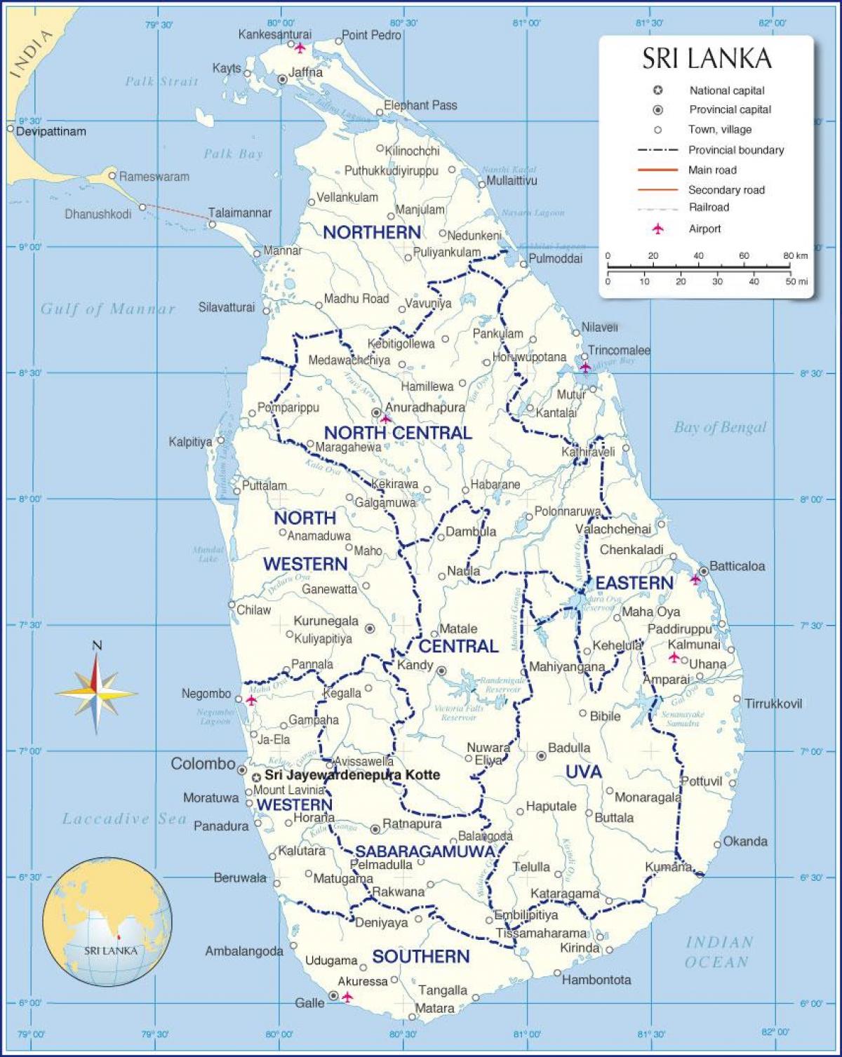 bản đồ của sân bay quốc tế ở Sri Lanka