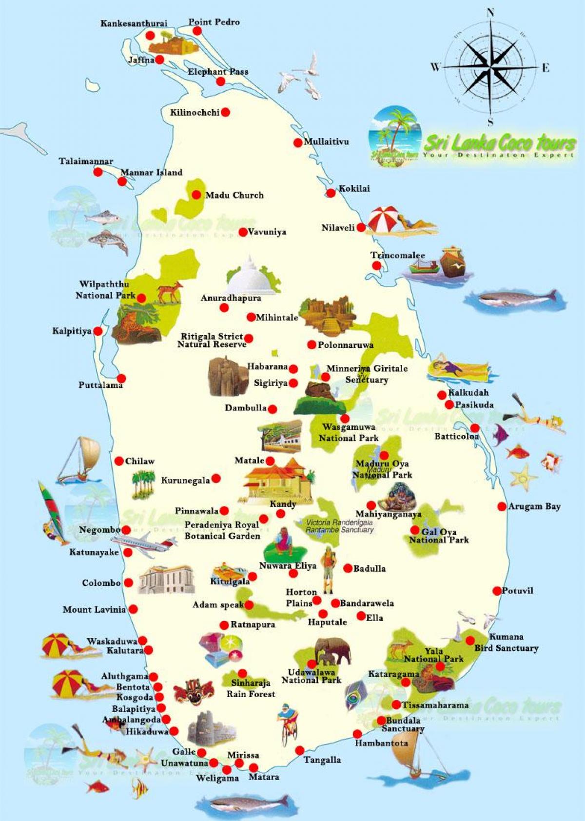 bản đồ unawatuna Sri Lanka