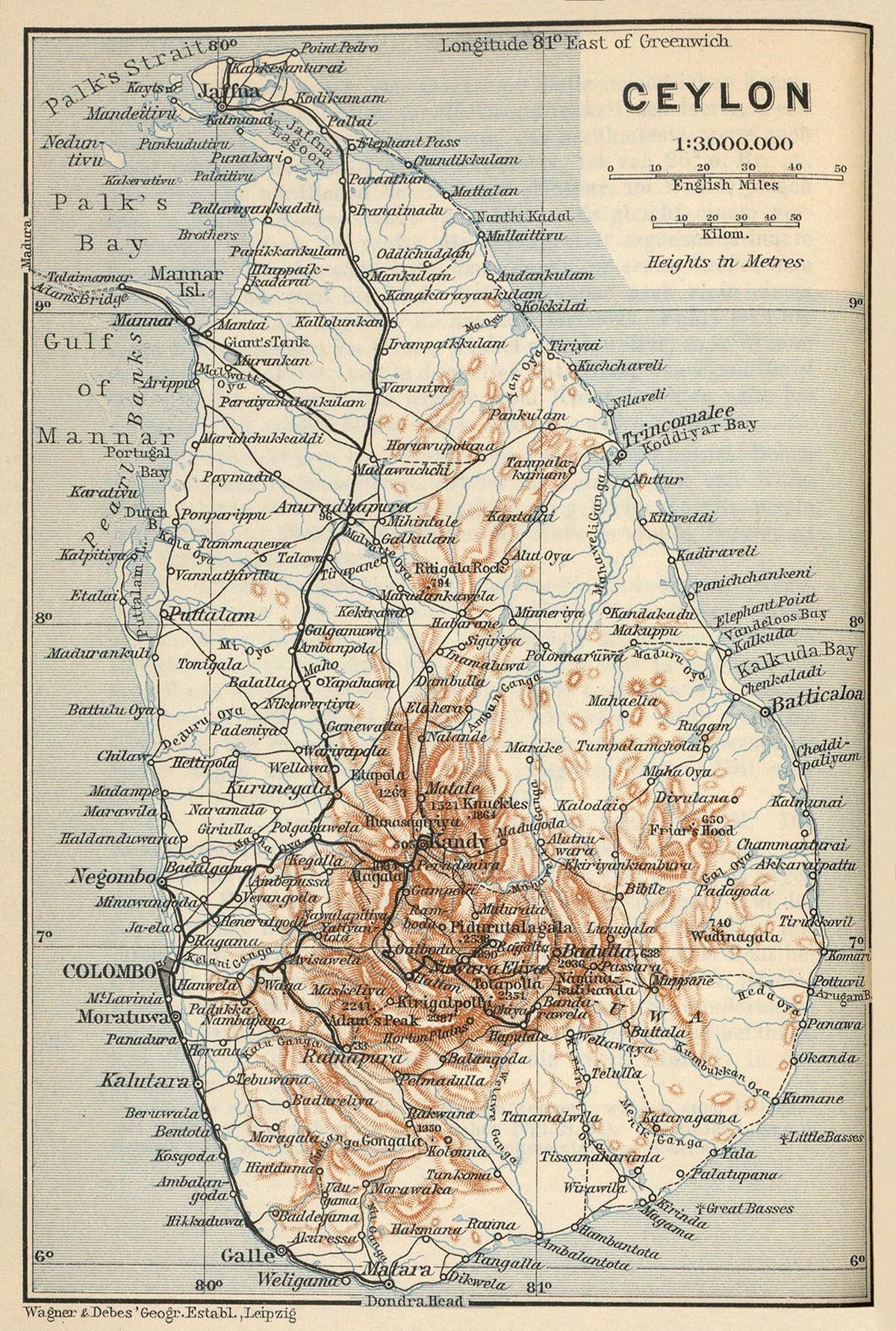 Ceylon trên bản đồ