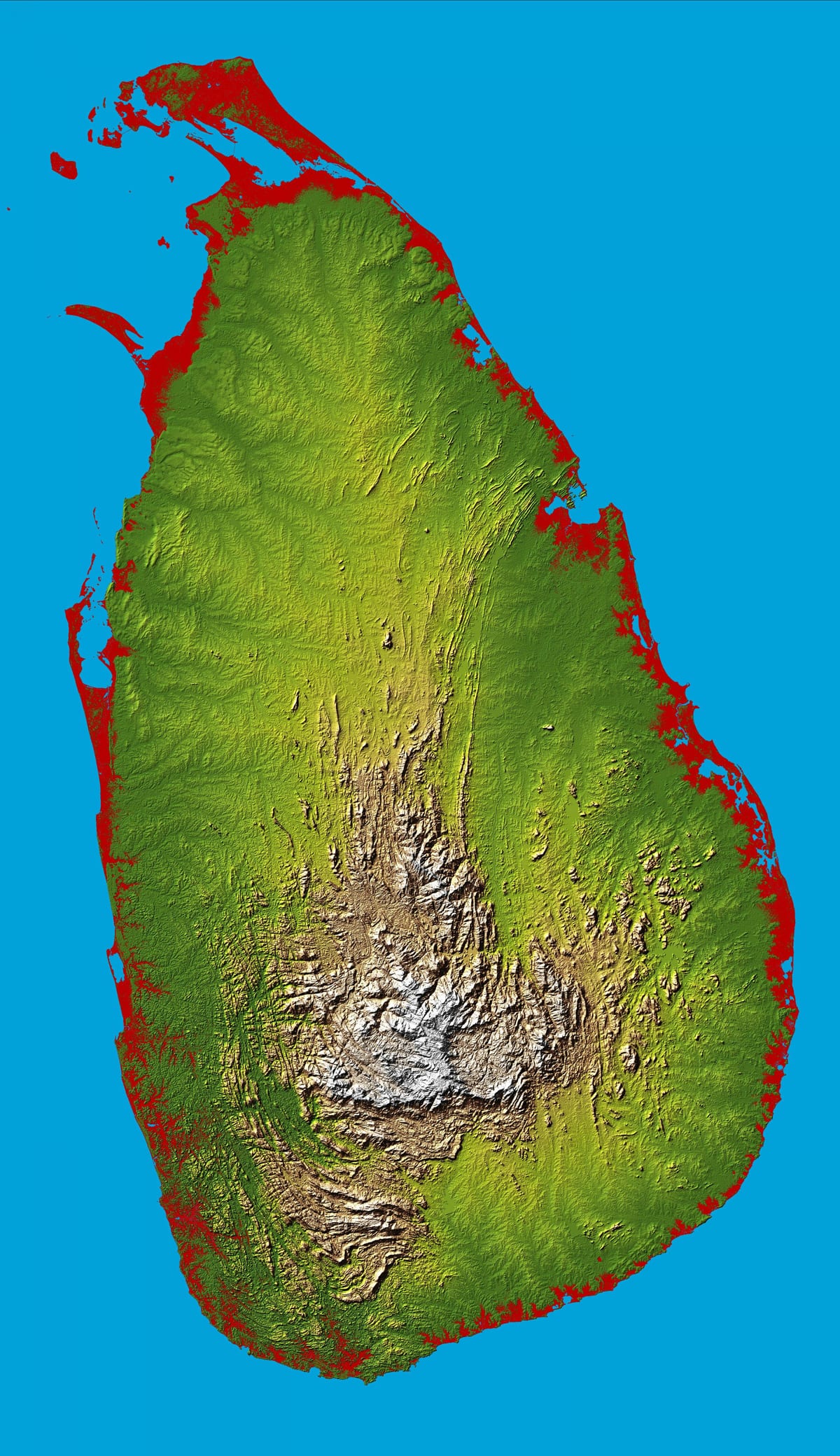 bản đồ của Sri Lanka 3d