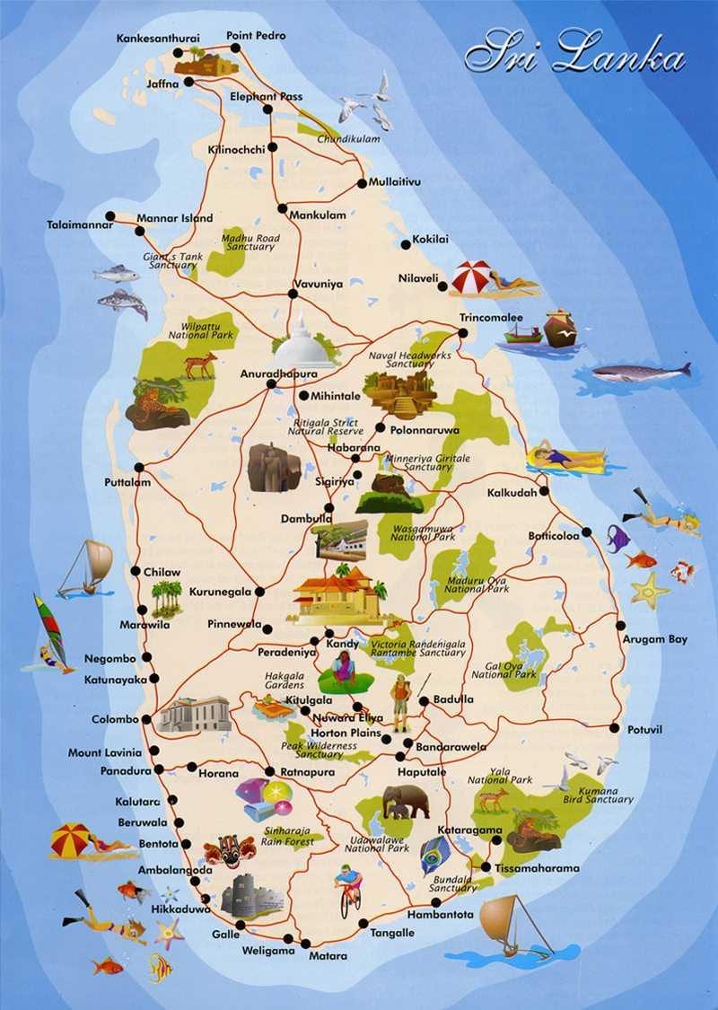 Sri Lanka đảo bản đồ
