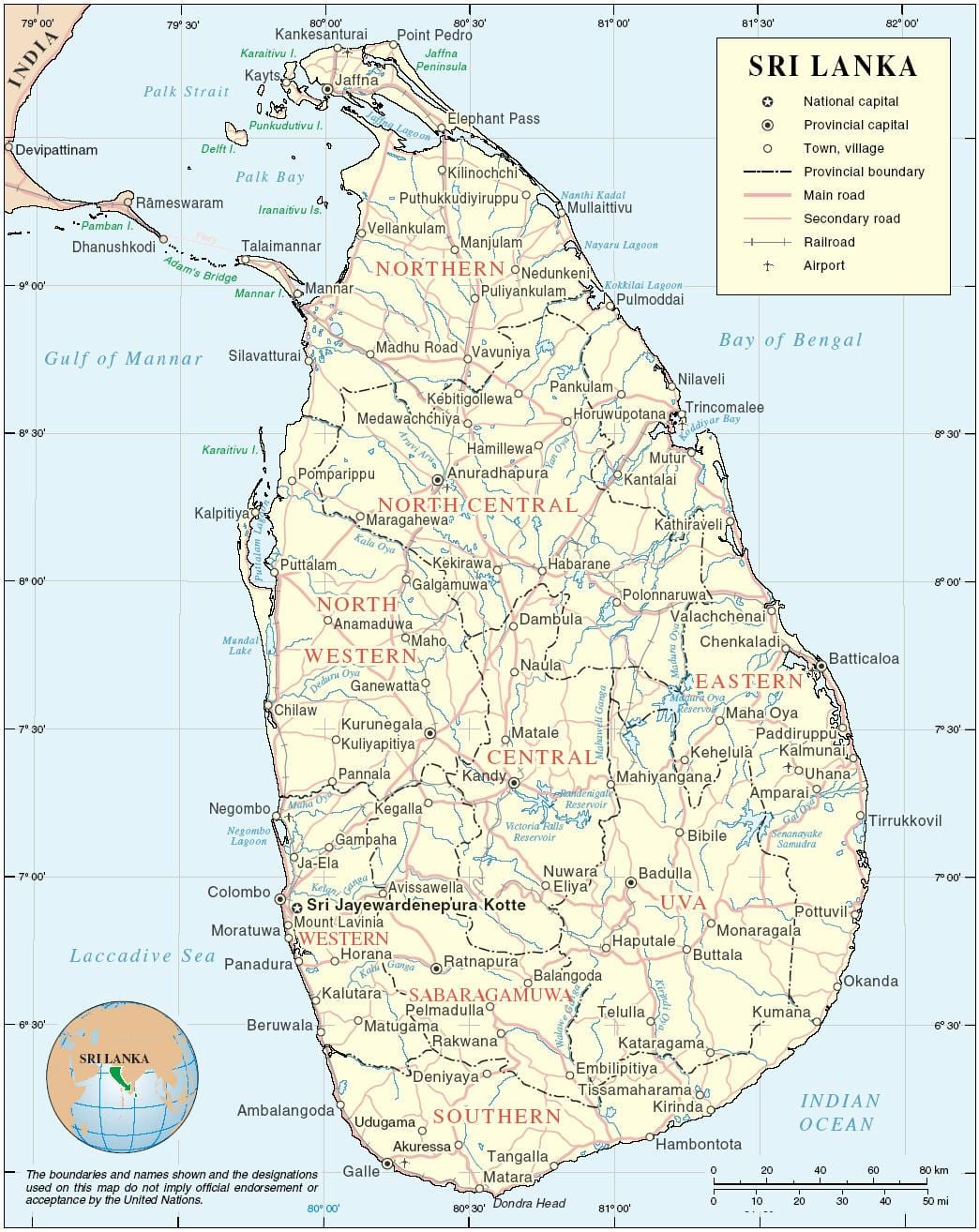 Sri Lanka bản đồ