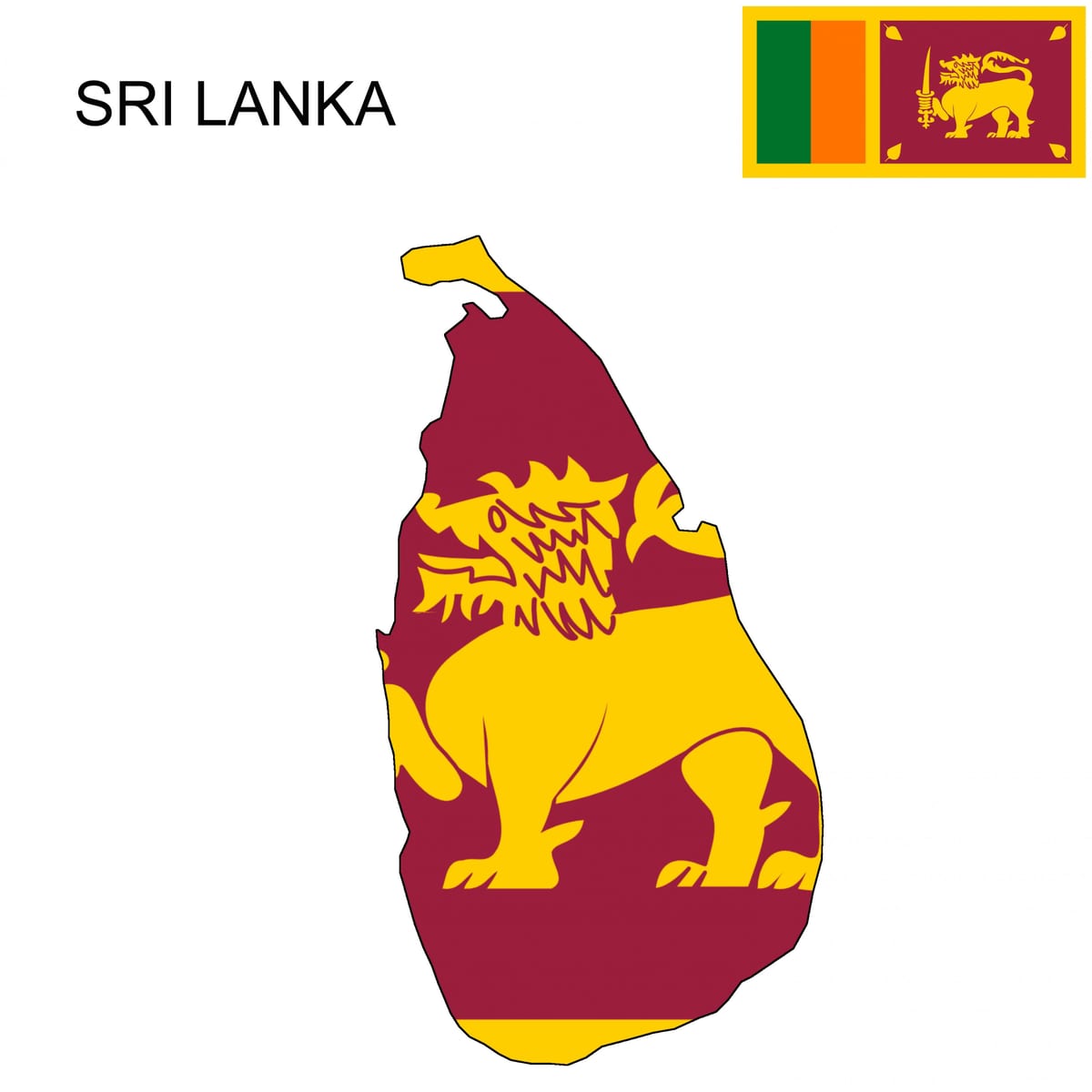 bản đồ của Sri Lanka cờ