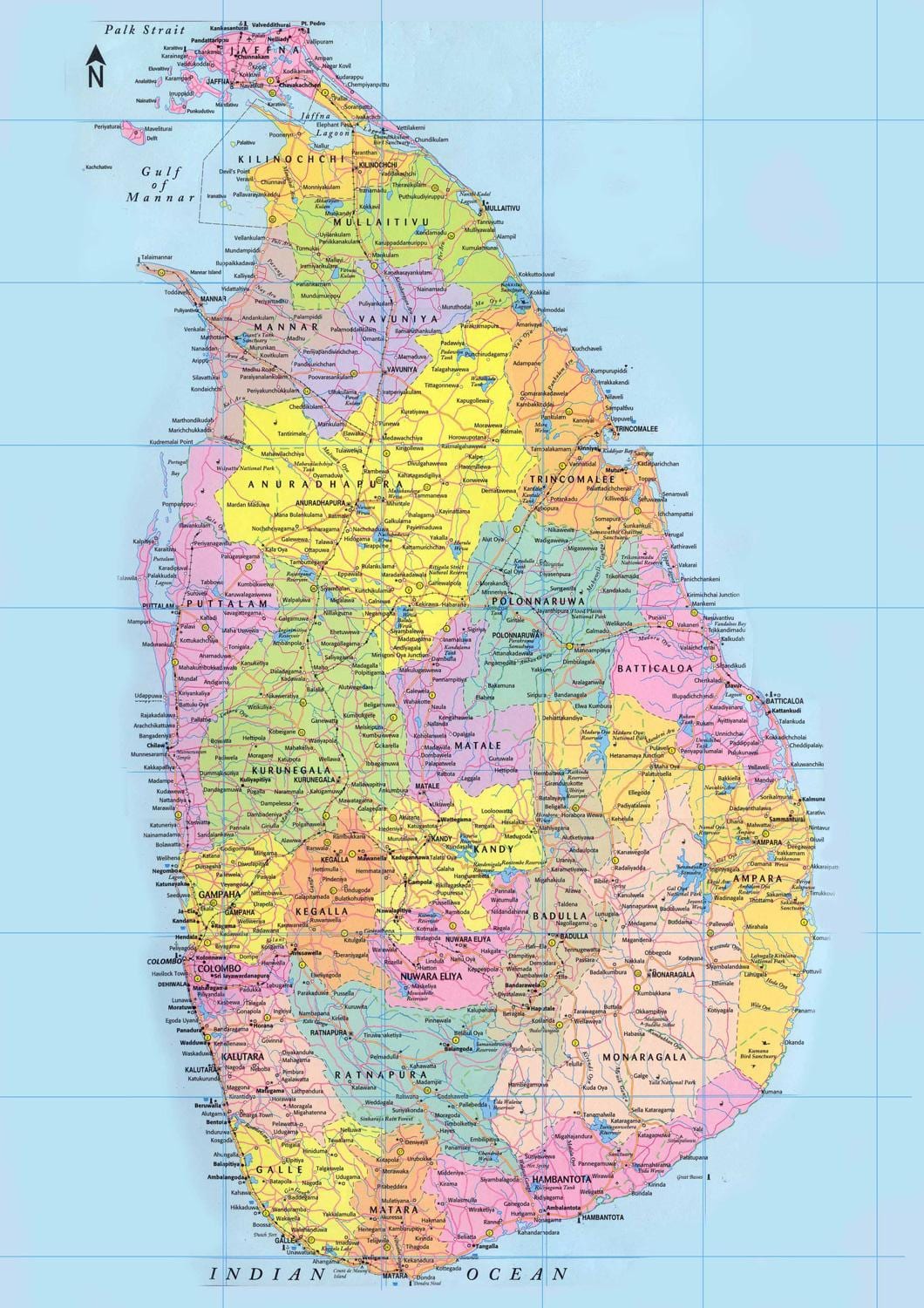 Sri Lanka cây số bản đồ