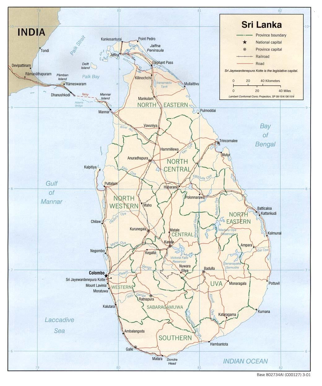 bản đồ của Sri Lanka lưới