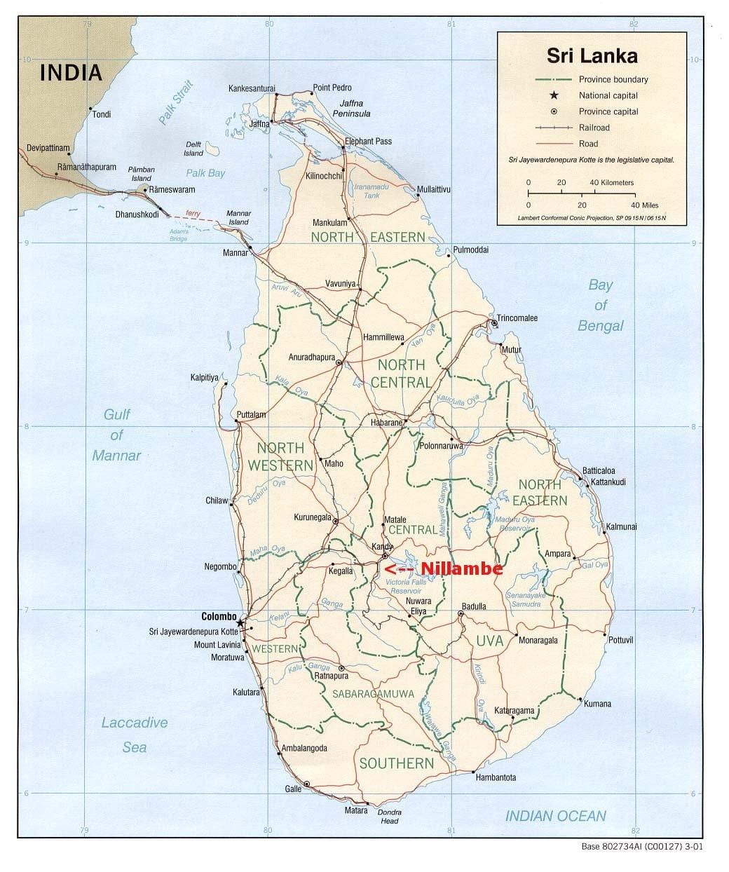 bản đồ của Sri Lanka nhà