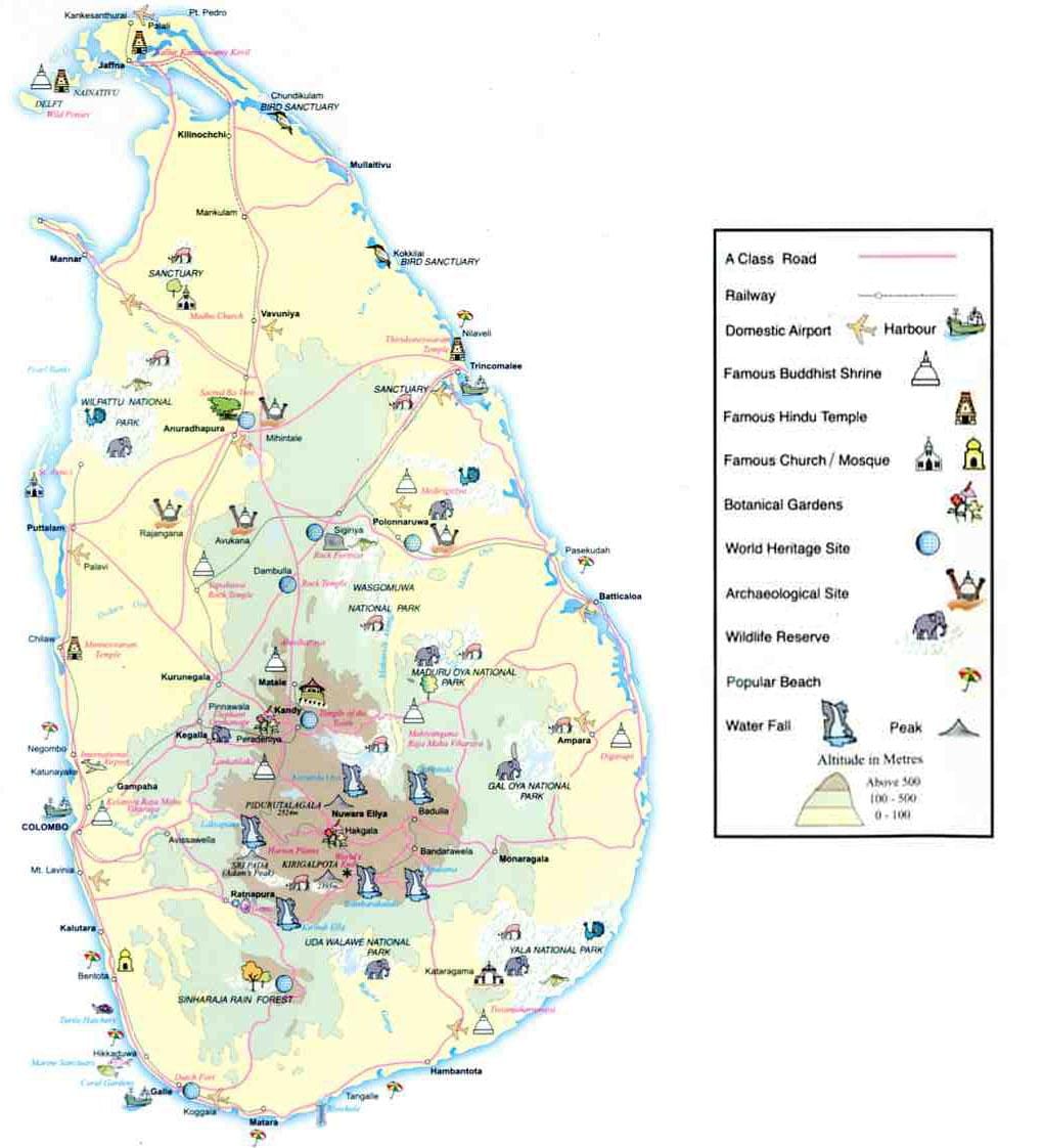bản đồ của Sri Lanka thông tin bản đồ