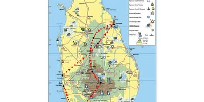 Bản đồ của các biểu tượng ở Sri Lanka