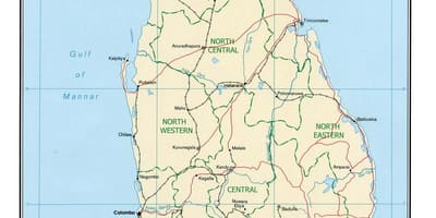 Bản đồ của thế giới cuối cùng của Sri Lanka