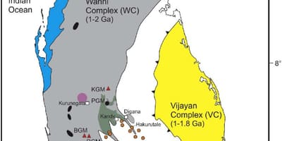 Bản đồ của khoáng chất ở Sri Lanka