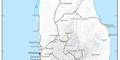 Đường xe lửa Sri Lanka bản đồ