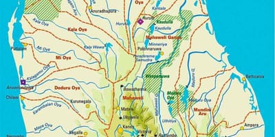 Bản đồ của Sri Lanka địa lý