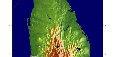 Bản đồ của Sri Lanka độ cao