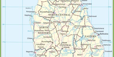 Bản đồ của Sri Lanka chính trị