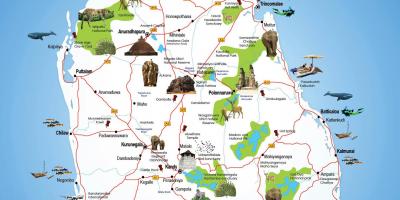 Du lịch những nơi ở Sri Lanka bản đồ