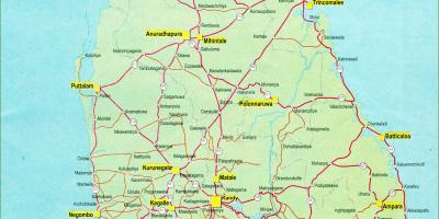 Đường khoảng cách bản đồ của Sri Lanka
