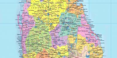 Chi tiết và bản đồ của Sri Lanka với con đường