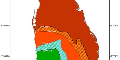 Sri Lanka khí hậu vùng bản đồ