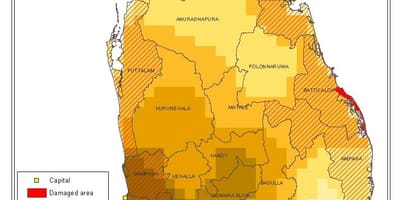 Bản đồ của Sri Lanka mật độ dân