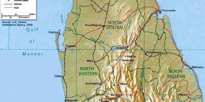 Ngọn núi ở Sri Lanka bản đồ