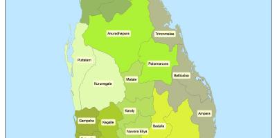 Quận ở Sri Lanka bản đồ