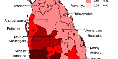 Bản đồ của Sri Lanka sốt rét