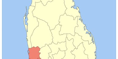 Bản đồ của Sri Lanka tây tỉnh
