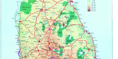 Bản đồ của Sri Lanka vận chuyển